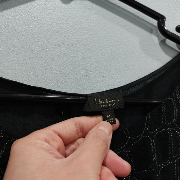 Aritzia Babaton Black Silk Tinsel Dress Medium - Picture 2 of 9